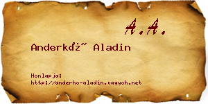 Anderkó Aladin névjegykártya